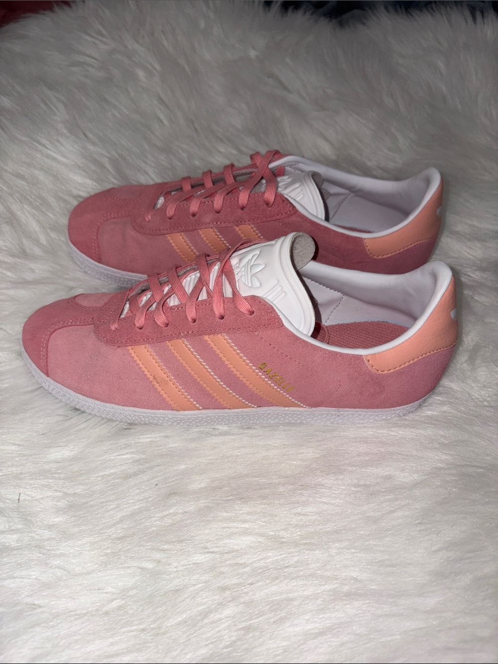 adidas Women’s Pink and Peach Suede Sneakers